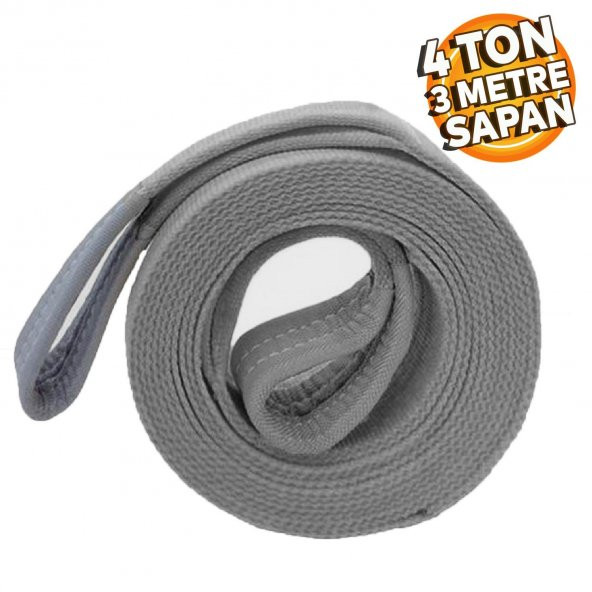 Sapan Polyester Spanzet 4 Ton 3 Metre Gri Sağlam Yük Kaldırma Taşıma İndirme Halat ürün görseli 1