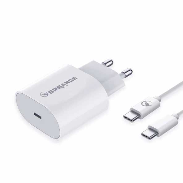 Sprange P-T18 25W USB-C PD Şarj Adaptörü Type-C – Type-C Data & Şarj Kablo ürün görseli 1