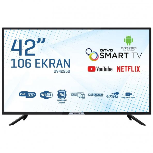 Onvo 42OV6000F Full HD 42" 106 Ekran Uydu Alıcılı Android Smart LED TV ürün görseli 1