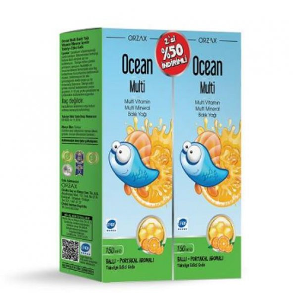 Ocean Multi Şurup 150 Ml 2'li Balık Yağı Multivitamin Multimineral ürün görseli 1
