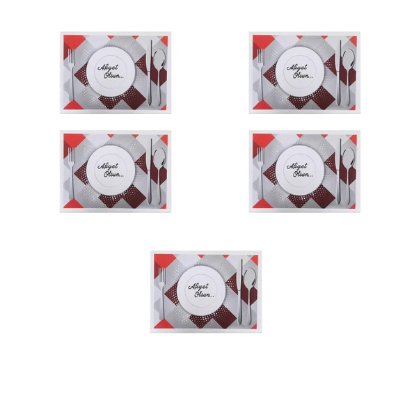 Amerikan Servis Kağıdı Afiyet Olsun Baskılı Beyaz Masa Örtüsü - 29 x 40 Cm. - 100 Adetlik 5 Paket ürün görseli 1