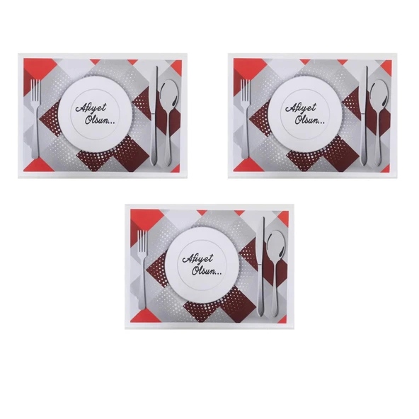 Amerikan Servis Kağıdı Afiyet Olsun Baskılı Beyaz Masa Örtüsü - 29 x 40 Cm. - 100 Adetlik 3 Paket ürün görseli 1