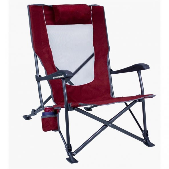 Gci Outdoor Low-Ride Recliner™ 3 Kademeli Katlanır Kamp Sandalyesi Bordo ürün görseli 1