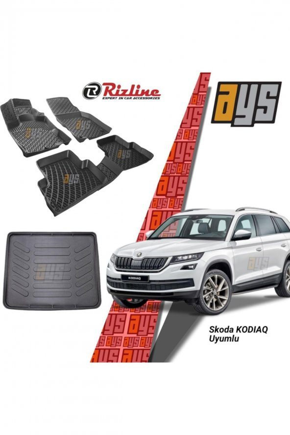Rizline Skoda Kodiaq 3d Havuzlu Paspas + Bagaj Havuzu ürün görseli 1