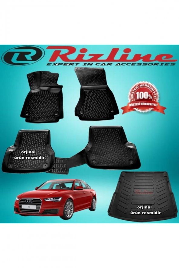 Rizline Audi A6 3d Paspas+bagaj Havuzu Set Siyah 2011-2019 Arası ürün görseli 1