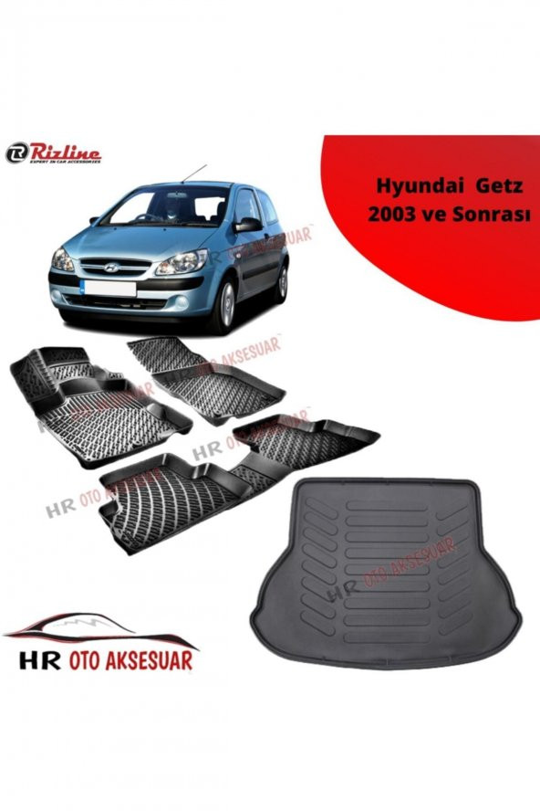 Rizline Hroto Hyundai Getz 2003 Sonrası 3d Havuzlu Paspas Bagaj Havuzu ürün görseli 1