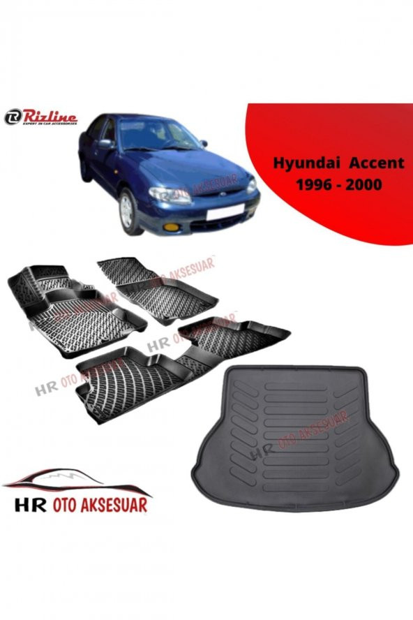 Rizline Hroto Hyundai Accent 1996-2000 3d Havuzlu Paspas + Bagaj Havuzu ürün görseli 1