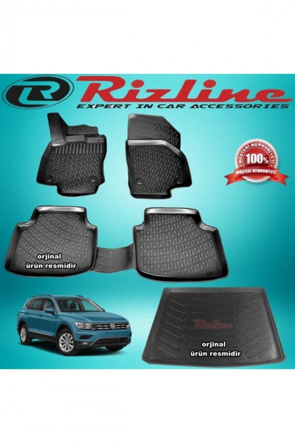Rizline Vw Tiguan 3d Paspas+bagaj Havuzu Siyah 2016-2019 Arası 8682549909139 ürün görseli 1