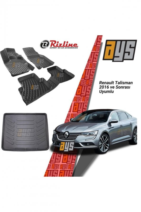 Rizline Renault Talisman 2016 Sonrası 3d Havuzlu Paspas + Bagaj Havuzu ürün görseli 1