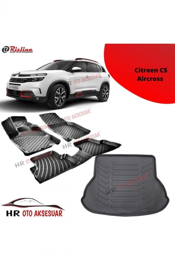 Rizline Hroto Citroen C5 Aircross Üst Kısım 3d Havuzlu Paspas + Bagaj Havuzu ürün görseli 1