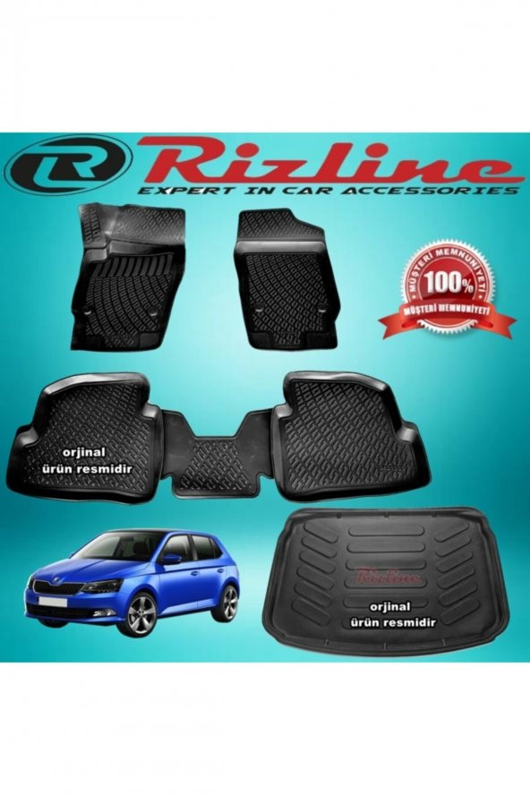Rizline Skoda Fabia 3d Paspas+bagaj Havuz Siyah Hb 2014-2019 Arası ürün görseli 1