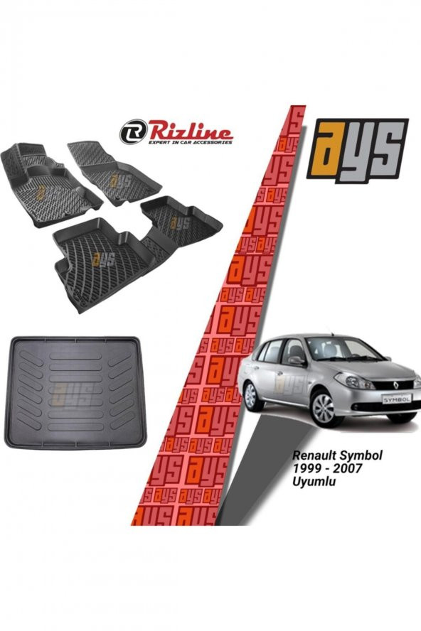 Rizline Renault Symbol 1999-2007 3d Havuzlu Paspas + Bagaj Havuzu ürün görseli 1