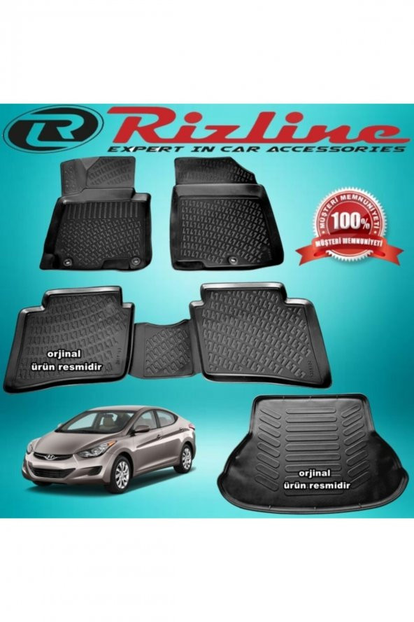 Rizline Hyundai Elantra 3d Paspas+bagaj Havuz Siyah 2011-2016 Arası ürün görseli 1