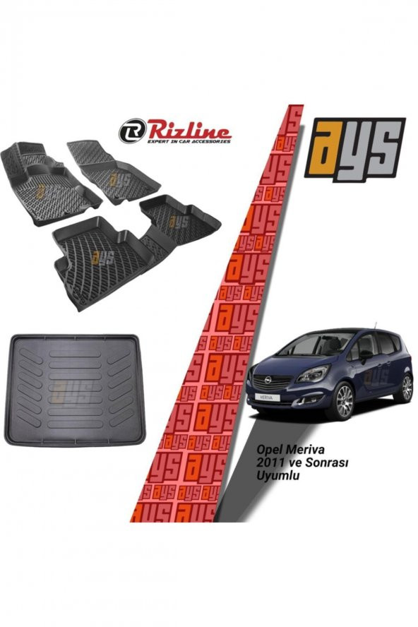 Rizline Opel Meriva 2011 Sonrası 3d Havuzlu Paspas + Bagaj Havuzu ürün görseli 1