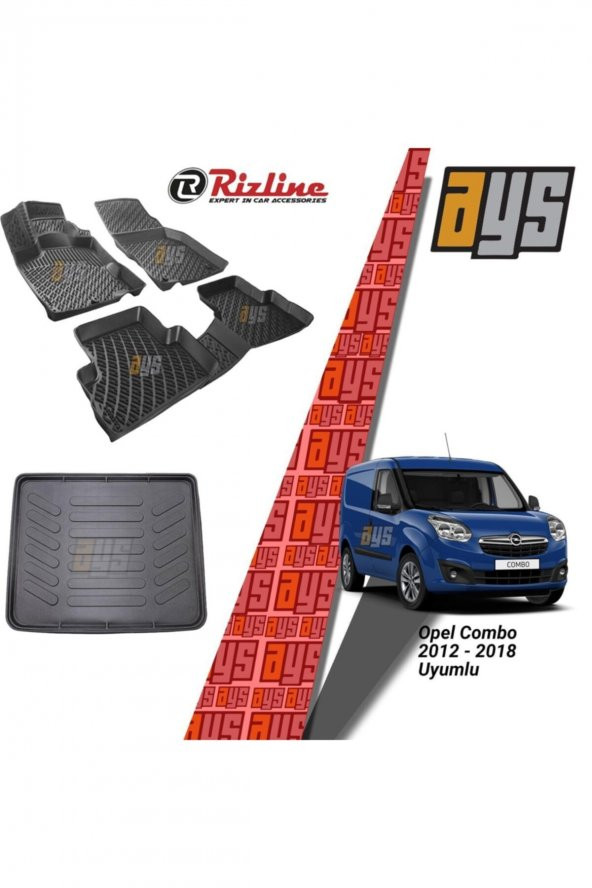 Rizline Opel Combo 2012-2018 3d Havuzlu Paspas + Bagaj Havuzu ürün görseli 1