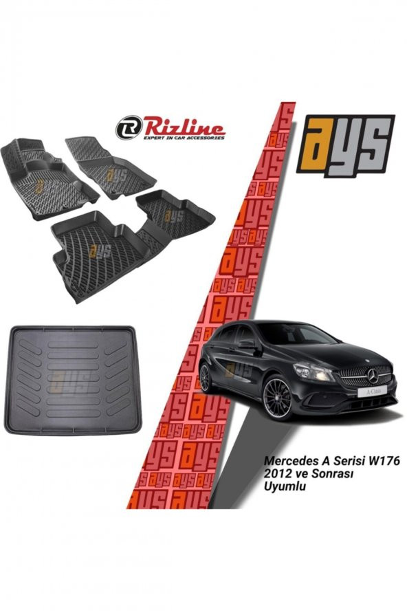 Rizline Mercedes A Serisi W176 2012 Sonrası 3d Havuzlu Paspas + Bagaj Havuzu ürün görseli 1