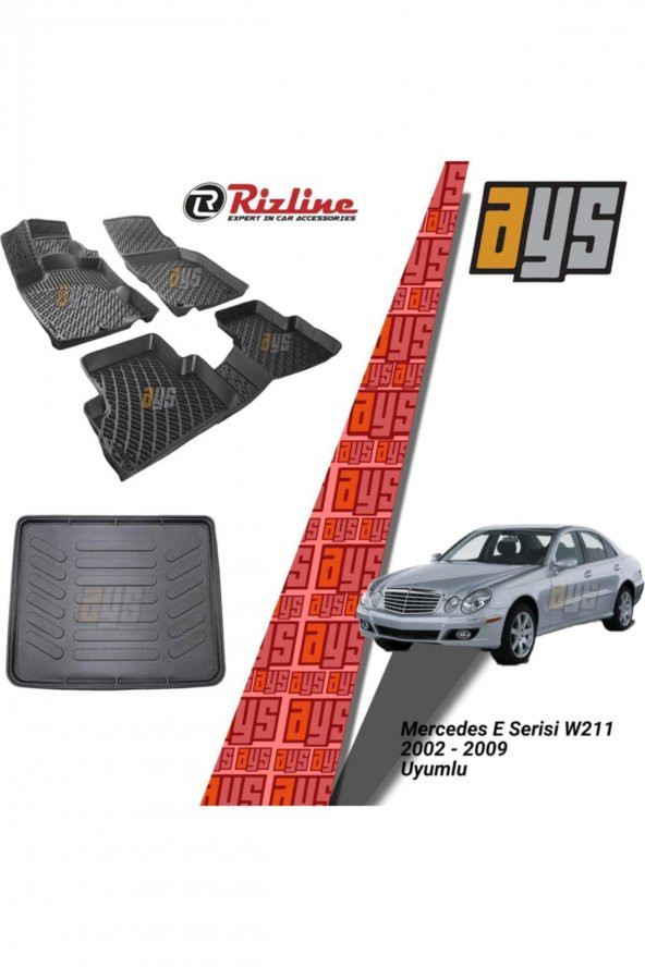Rizline Mercedes E Serisi W 211 2002-2009 3d Havuzlu Paspas + Bagaj Havuzu ürün görseli 1