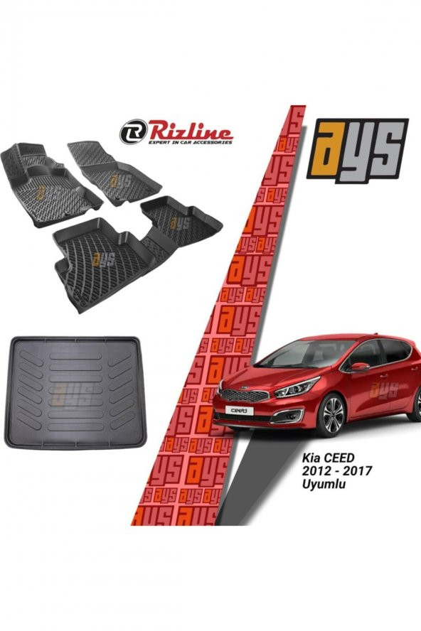 Rizline Kia Ceed Hb 2012-2017 3d Havuzlu Paspas + Bagaj Havuzu ürün görseli 1
