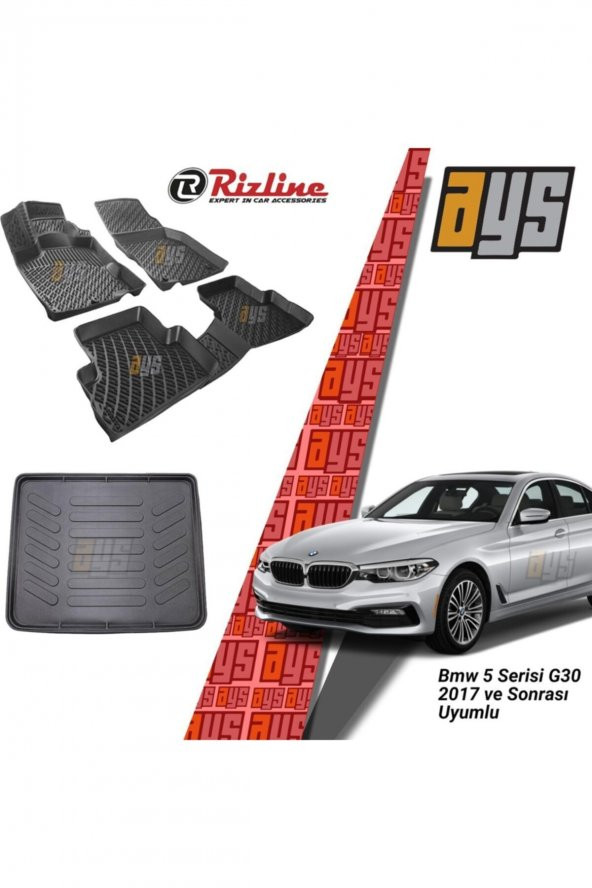 Rizline Bmw 5 Seri G30 2016 Sonrası 3d Havuzlu Paspas + Bagaj Havuzu ürün görseli 1