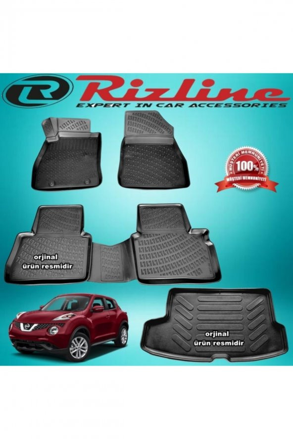 Rizline Nissan Juke 3d Paspas +bagaj Havuzu Üst Siyah 2014-2019 Arası ürün görseli 1