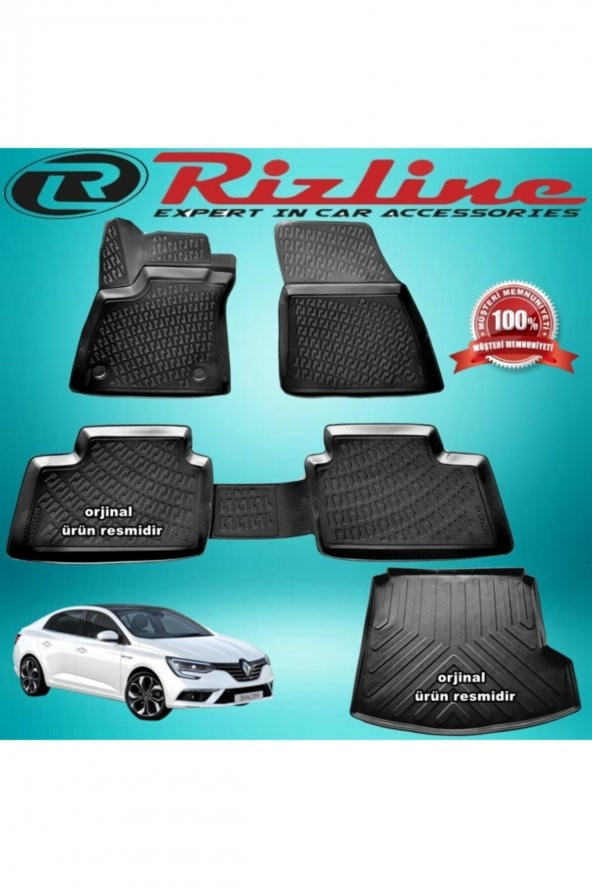 Rizline Megane 4 Touch 3d Paspas+bagaj Havuz Sedan 2019 Sonrası ürün görseli 1