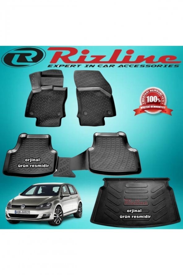 Rizline Vw Golf 7 3d Paspas+bagaj Havuzu Siyah Hb 2013-2019 Arası ürün görseli 1