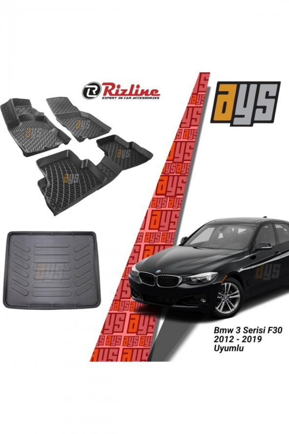 Rizline Bmw 3 Seri F30 2012 Sonrası 3d Havuzlu Paspas + Bagaj Havuzu ürün görseli 1