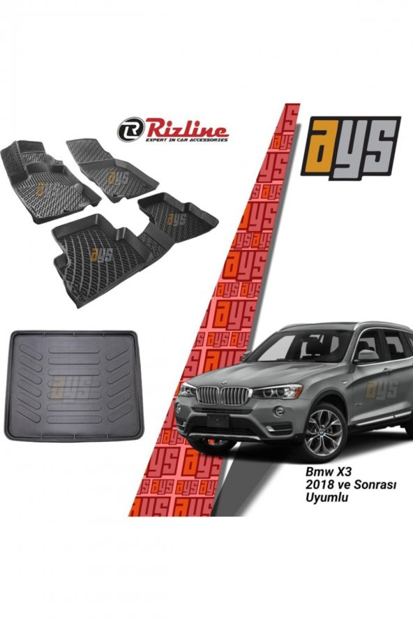 Rizline Bmw X3 2018 Sonrası 3d Havuzlu Paspas + Bagaj Havuzu ürün görseli 1