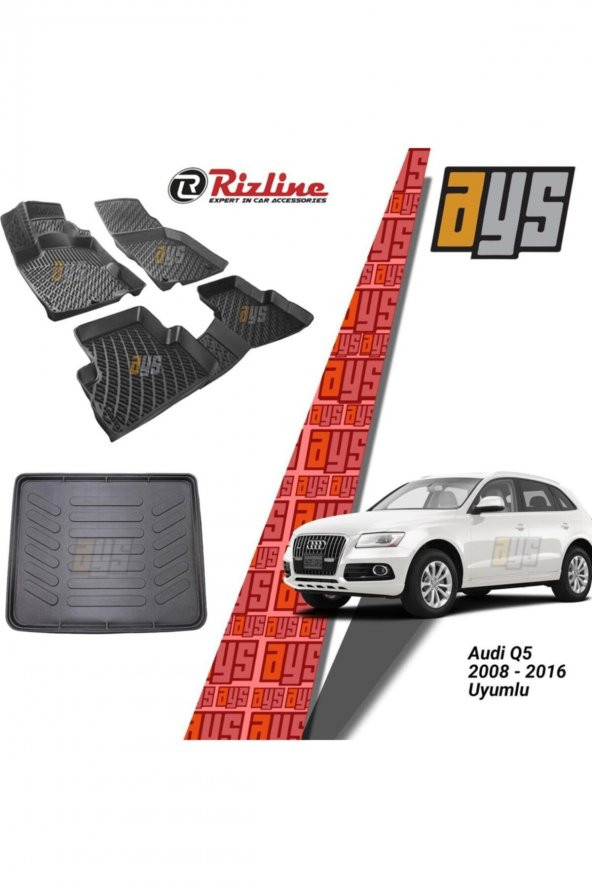 Rizline Audi Q5 2008-2016 3d Havuzlu Paspas + Bagaj Havuzu ürün görseli 1