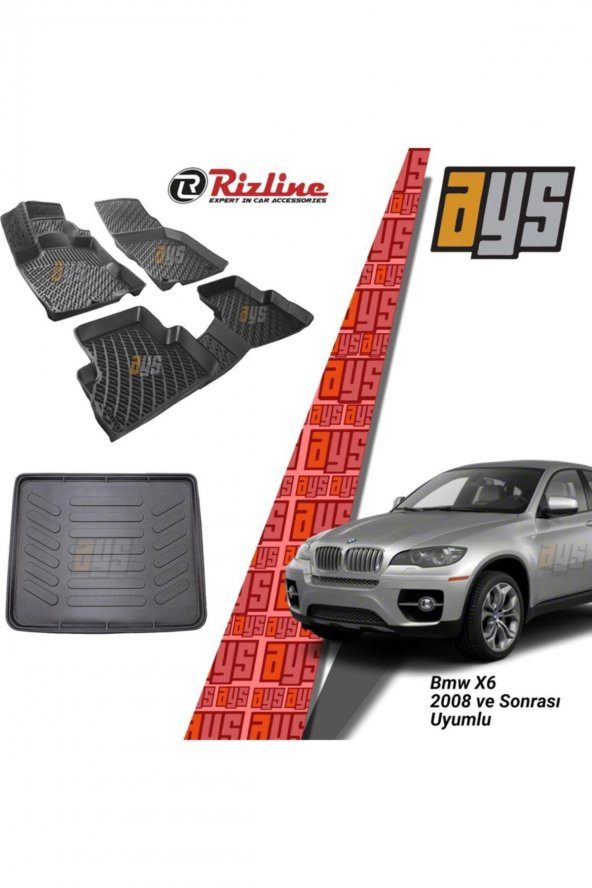 Rizline Bmw X6 2008 Sonrası 3d Havuzlu Paspas + Bagaj Havuzu ürün görseli 1