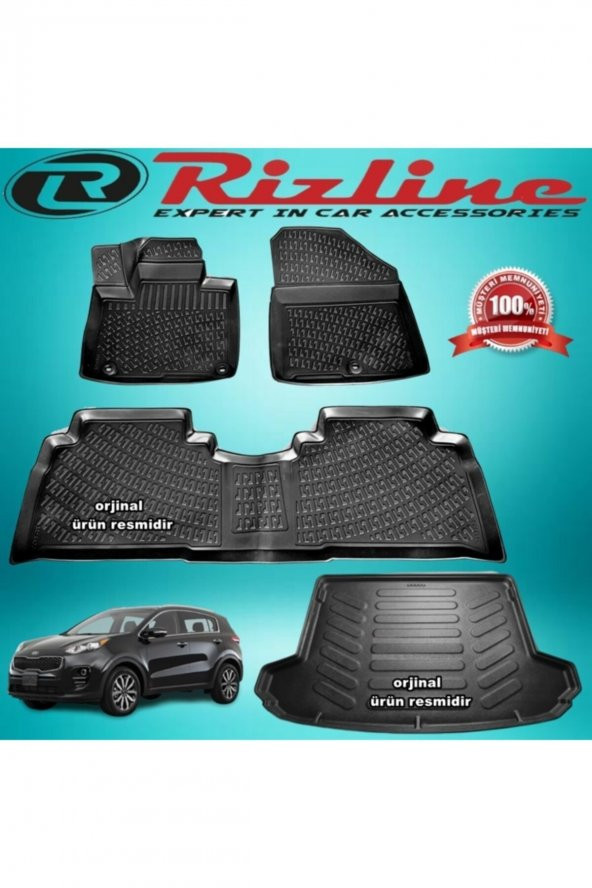 Rizline Kia Sportage 3d Paspas+bagaj Havuzu Siyah 2016-2020 Arası ürün görseli 1