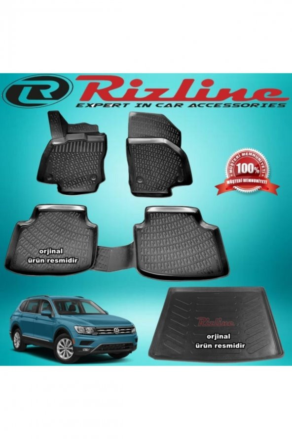 Rizline Vw Tiguan 3d Paspas+bagaj Havuzu Siyah 2016-2019 Arası 8682549909261 ürün görseli 1