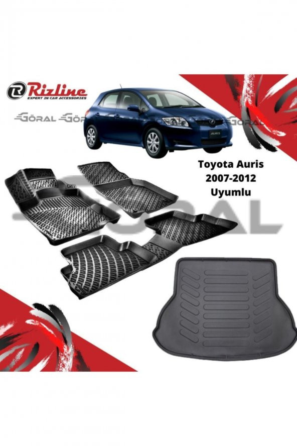 Rizline Toyota Auris 2007-2012 Uyumlu Paspas Ve Bagaj Havuzu Set ürün görseli 1