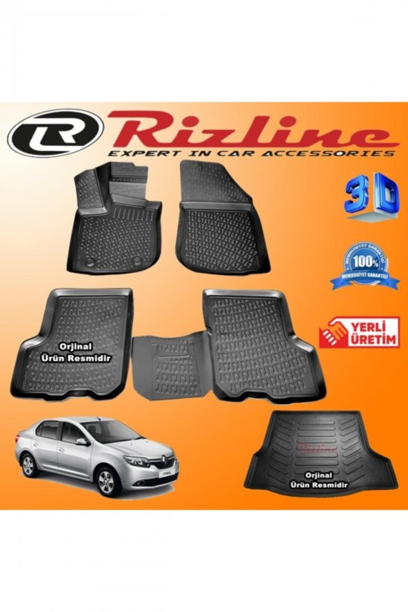 Rizline Renault Symbol 3d Paspas + 3d Bagaj Havuzu 2013-2020 Arası Siyah Set 8683549923632 ürün görseli 1