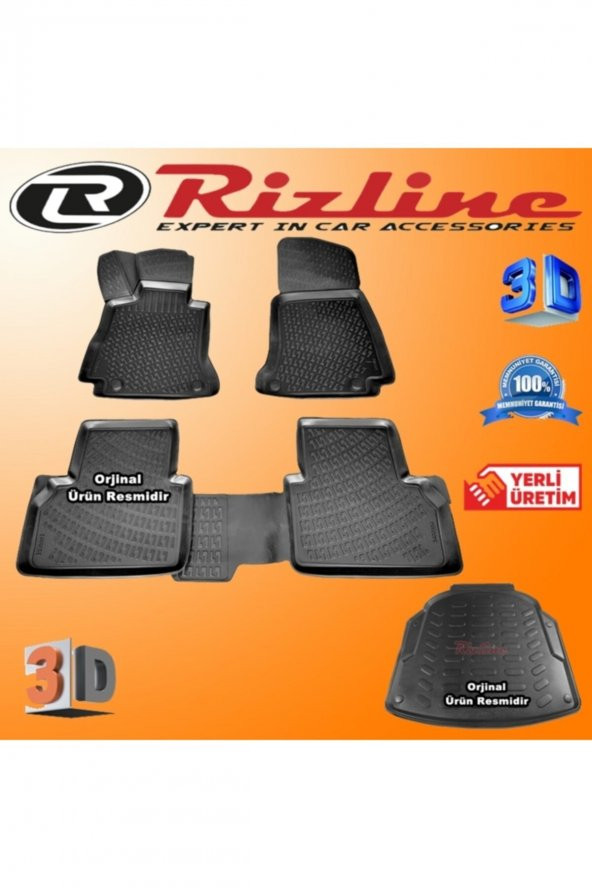 Rizline Mercedes W213 E Serisi 3d Paspas + 3d (p. Setli) Bagaj Havuzu 2016 Sonrası Siyah Set ürün görseli 1