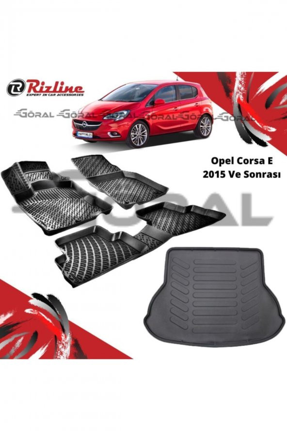 Rizline Opel Corsa E 2015 Ve Sonrası Paspas Ve Bagaj Havuzu Set ürün görseli 1