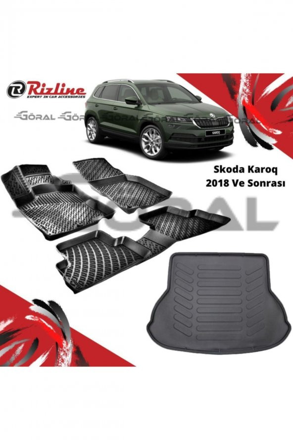 Rizline Skoda Karoq 2018 Ve Sonrası Paspas Ve Bagaj Havuzu Set ürün görseli 1