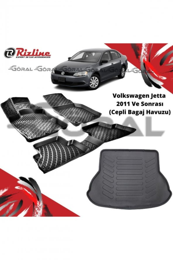Rizline Volkswagen Jetta 2011 Ve Sonrası Paspas Ve Bagaj Havuzu Set (cepli Bagaj Havuzu) ürün görseli 1