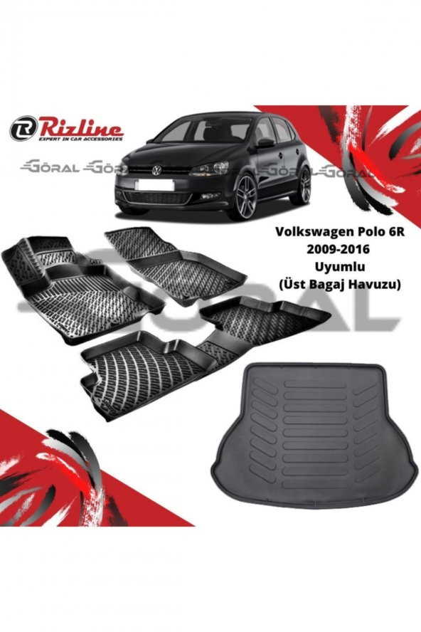 Rizline Volkswagen Polo 6r 2009-2016 Uyumlu Paspas Ve Bagaj Havuzu Set (üst Bagaj Havuzu) ürün görseli 1
