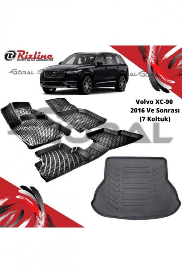 Rizline Volvo Xc-90 2016 Ve Sonrası Paspas Ve Bagaj Havuzu Set (7 Koltuk) ürün görseli 1