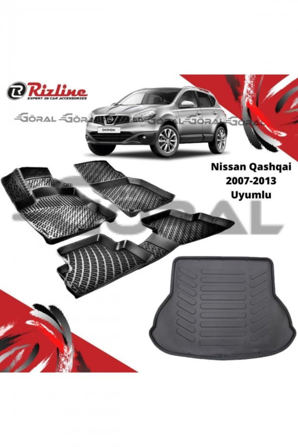 Rizline Nissan Qashqai 2007-2013 Uyumlu Paspas Ve Bagaj Havuzu Set ürün görseli 1