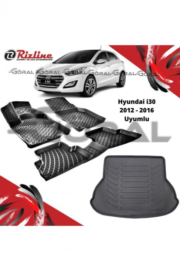 Rizline Hyundai I30 2012 - 2016 Uyumlu Paspas Ve Bagaj Havuzu Set ürün görseli 1
