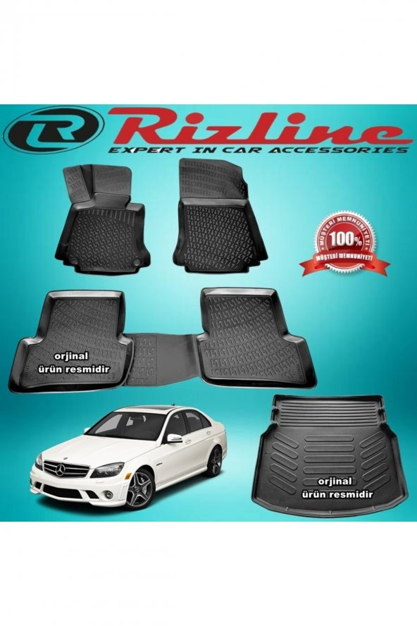 Rizline Mercedes W204 C180 3d Paspas+bagaj Havuzu Rampalı 2007-2014 Arası ürün görseli 1