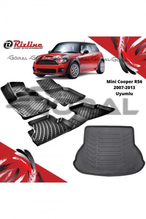 Rizline Mini Cooper R56 2007-2013 Uyumlu Paspas Ve Bagaj Havuzu Set ürün görseli 1