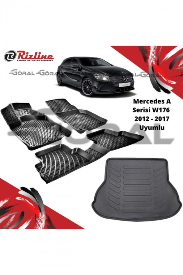 Rizline Mercedes A Serisi W176 2012 - 2017 Uyumlu Paspas Ve Bagaj Havuzu Set ürün görseli 1
