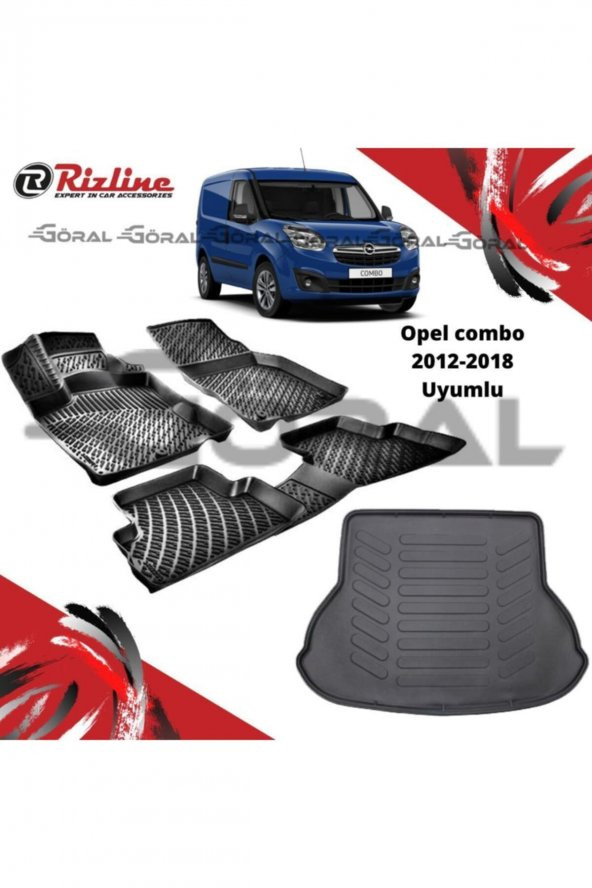 Rizline Opel Combo 2012-2018 Uyumlu Paspas Ve Bagaj Havuzu Set ürün görseli 1