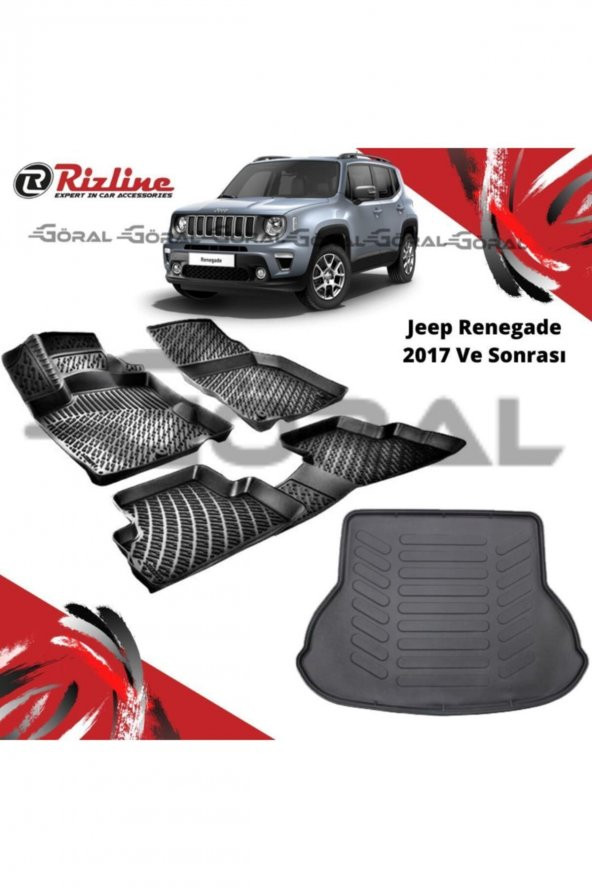 Rizline Jeep Renegade 2017 Ve Sonrası Paspas Ve Bagaj Havuzu Set ürün görseli 1