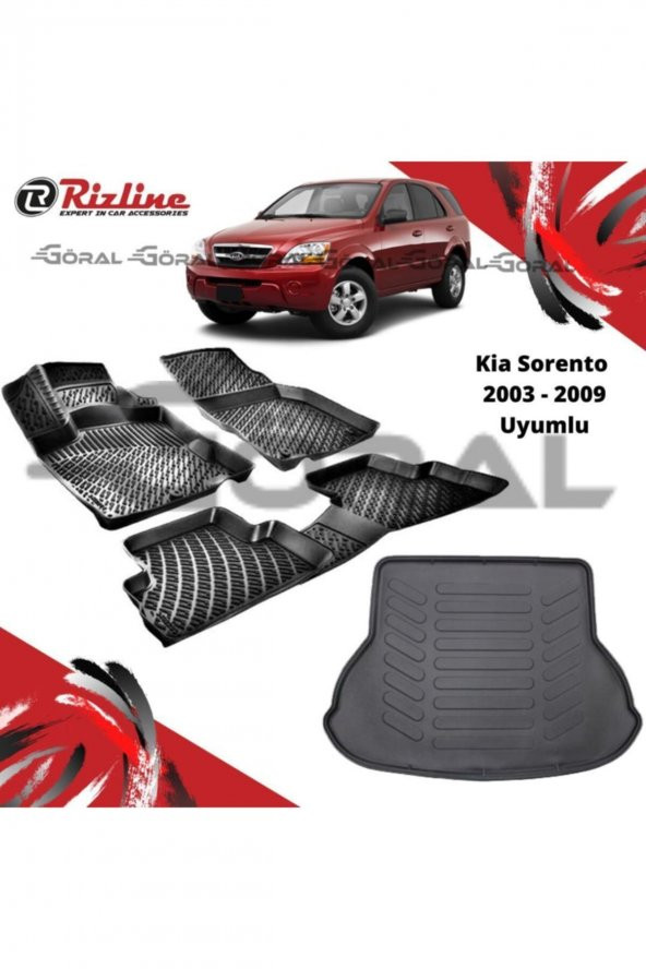 Rizline Kia Sorento 2003 - 2009 Uyumlu Paspas Ve Bagaj Havuzu Set ürün görseli 1