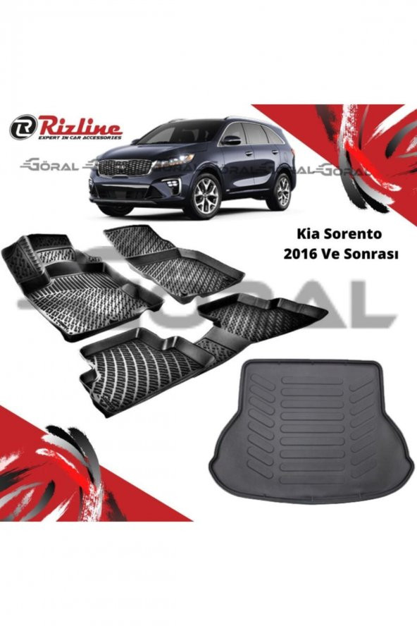 Rizline Kia Sorento 2016 Ve Sonrası Paspas Ve Bagaj Havuzu Set ürün görseli 1