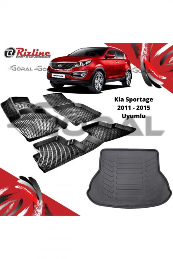 Rizline Kia Sportage 2011 - 2015 Uyumlu Paspas Ve Bagaj Havuzu Set ürün görseli 1